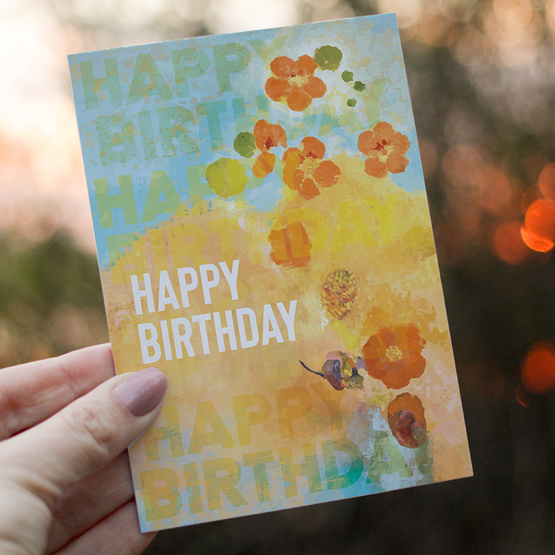Card - Happy Birthday Summer Flowers