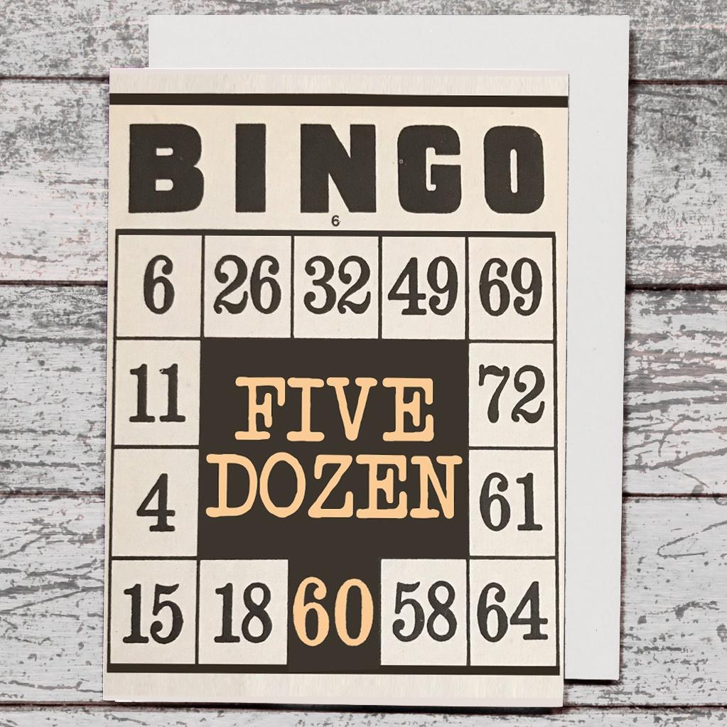 Card - Bingo 60 - The Red Dog Gift Shop