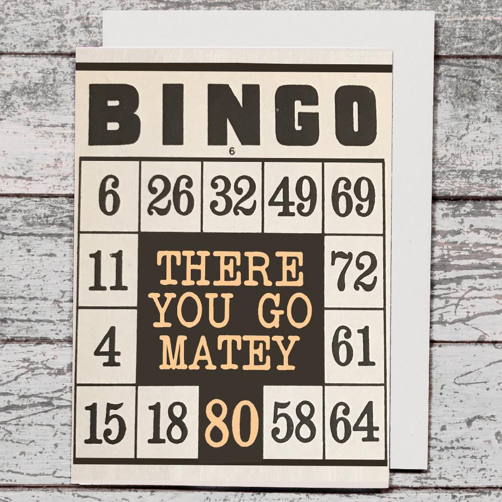 Card - Bingo 80 - The Red Dog Gift Shop