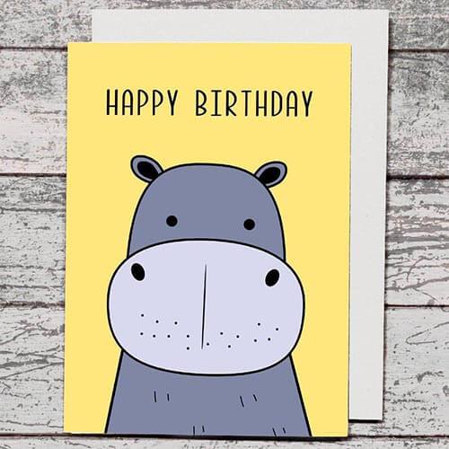 Card - Happy Birthday Hippo